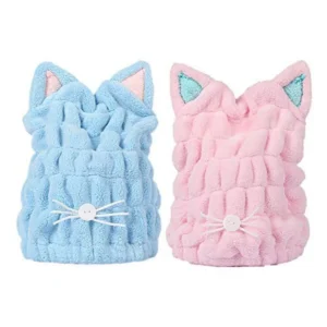 2Pcs Ultra Absorbent Hair Quick Drying Towel