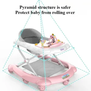 2 in 1 Baby Walker with Music Push Handle