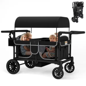 4 Seat Stroller Wagon w/Canopy Adjustable Handle